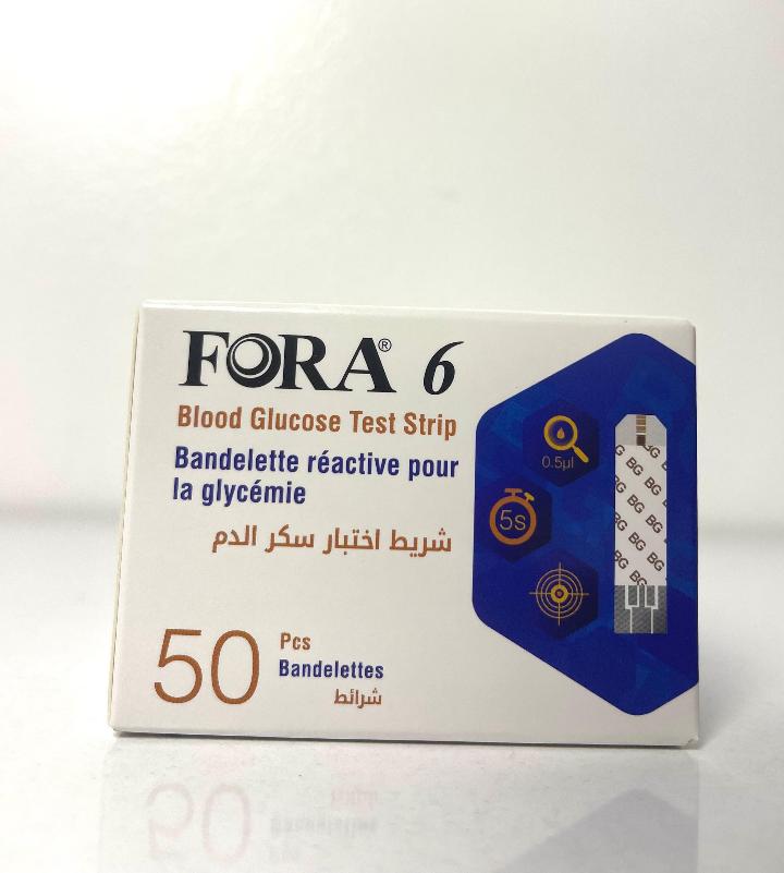 FORA 6 duo – Bandelettes de Test Glycémie – Boîte de 50