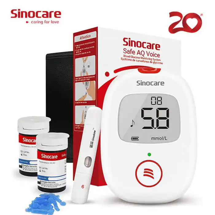 Sinocare Lecteur de glycémie avec 25 bandelettes et 25 lancettes