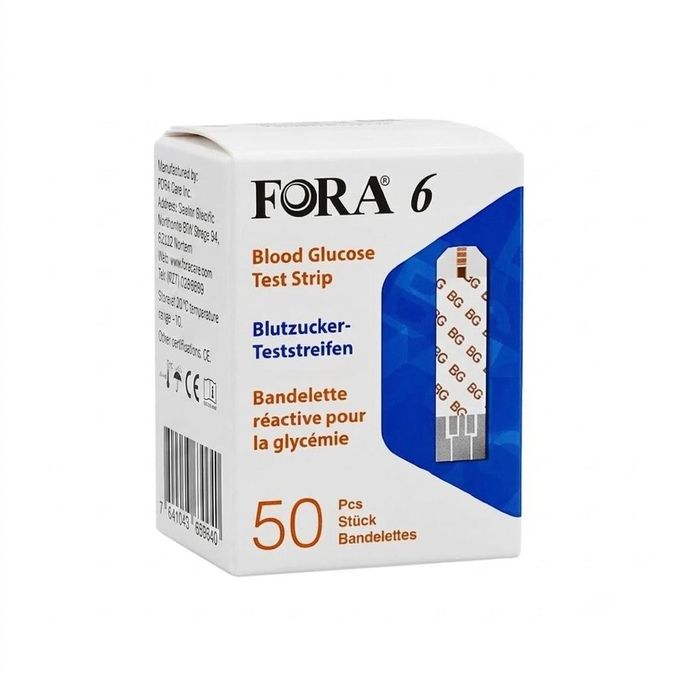 FORA 6 duo – Bandelettes de Test Glycémie – Boîte de 50